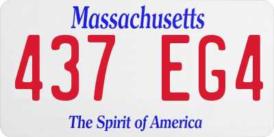 MA license plate 437EG4
