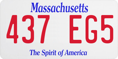 MA license plate 437EG5