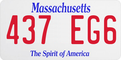 MA license plate 437EG6