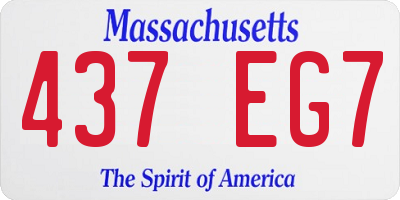 MA license plate 437EG7