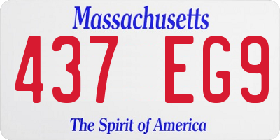 MA license plate 437EG9