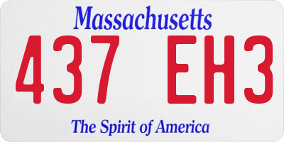 MA license plate 437EH3