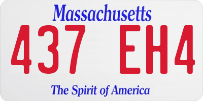 MA license plate 437EH4