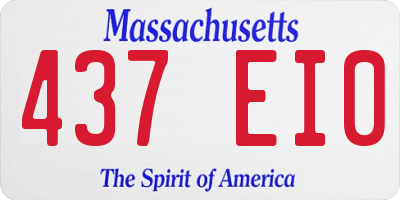 MA license plate 437EI0