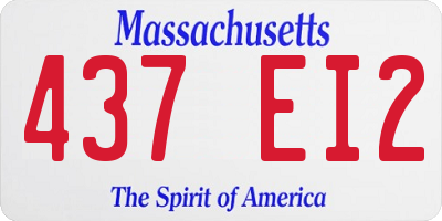 MA license plate 437EI2
