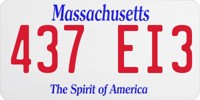 MA license plate 437EI3