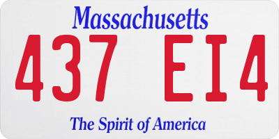 MA license plate 437EI4