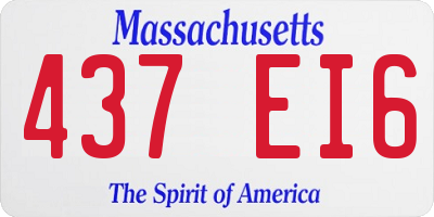 MA license plate 437EI6