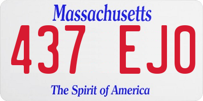 MA license plate 437EJ0
