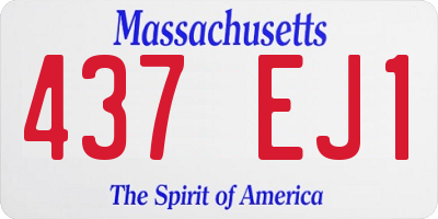 MA license plate 437EJ1