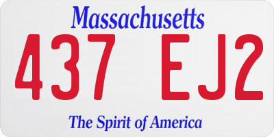 MA license plate 437EJ2