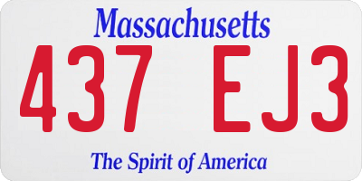 MA license plate 437EJ3