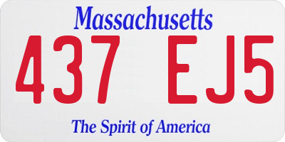 MA license plate 437EJ5