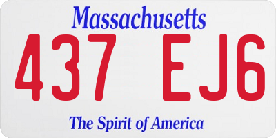 MA license plate 437EJ6