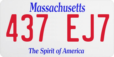 MA license plate 437EJ7