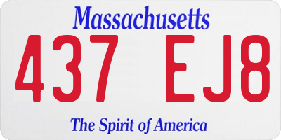 MA license plate 437EJ8