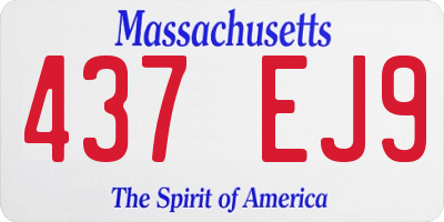 MA license plate 437EJ9