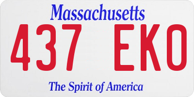 MA license plate 437EK0