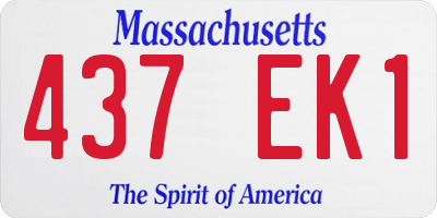 MA license plate 437EK1