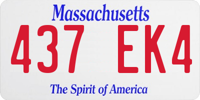 MA license plate 437EK4