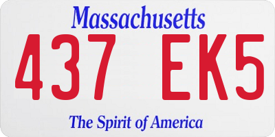 MA license plate 437EK5