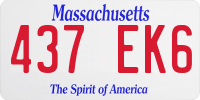 MA license plate 437EK6