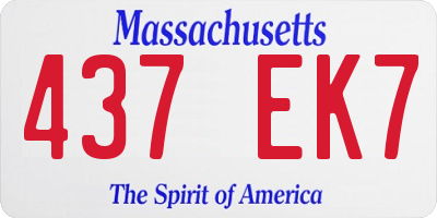 MA license plate 437EK7