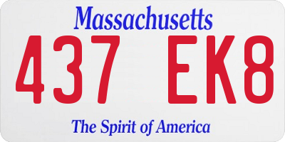 MA license plate 437EK8