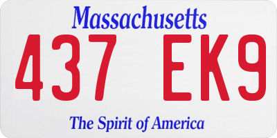 MA license plate 437EK9