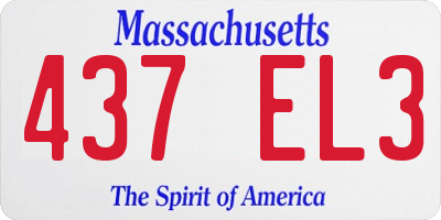 MA license plate 437EL3