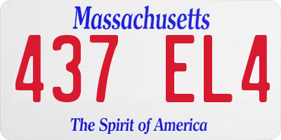 MA license plate 437EL4