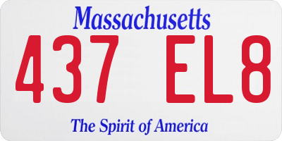 MA license plate 437EL8