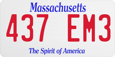 MA license plate 437EM3