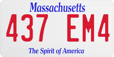 MA license plate 437EM4