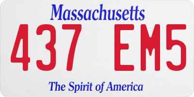MA license plate 437EM5
