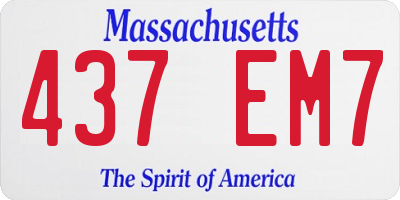 MA license plate 437EM7