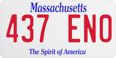 MA license plate 437EN0