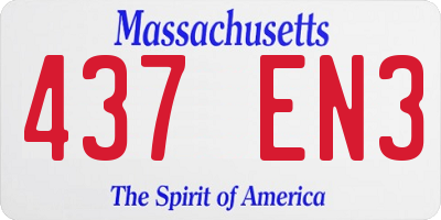 MA license plate 437EN3