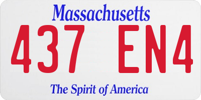MA license plate 437EN4