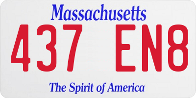 MA license plate 437EN8