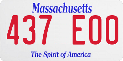 MA license plate 437EO0