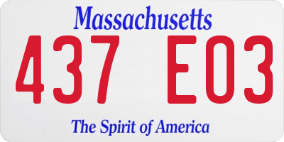 MA license plate 437EO3