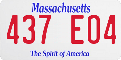 MA license plate 437EO4