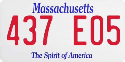 MA license plate 437EO5