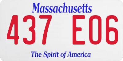 MA license plate 437EO6