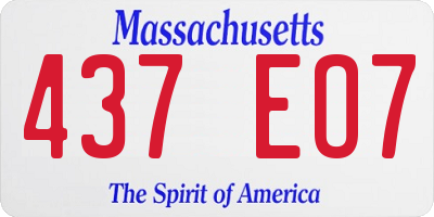 MA license plate 437EO7