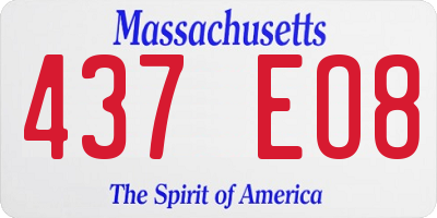 MA license plate 437EO8