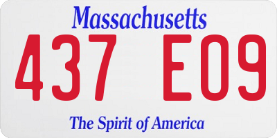 MA license plate 437EO9