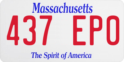 MA license plate 437EP0