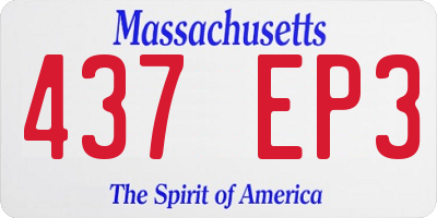 MA license plate 437EP3
